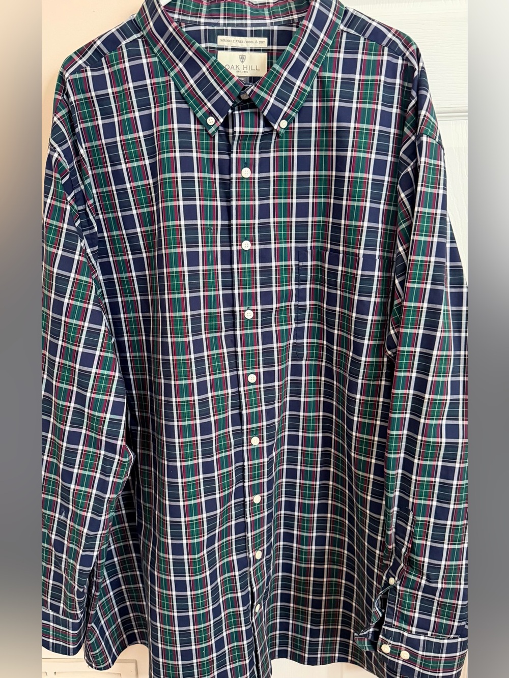 Oak Hill Multicolored 100% Cotton Men’s 3XLT Long Sleeve Button Down Shirt